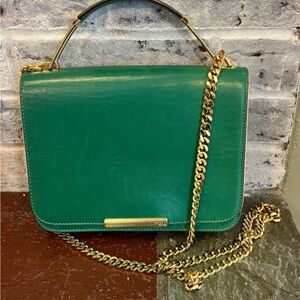Emilio Pucci Emerald Green Leather Shoulder Bag